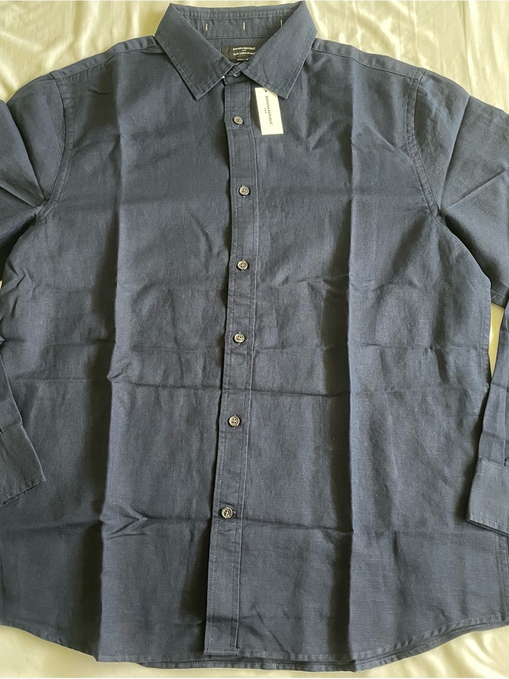 Banana Republic Men's Navy Button-Down Shirt